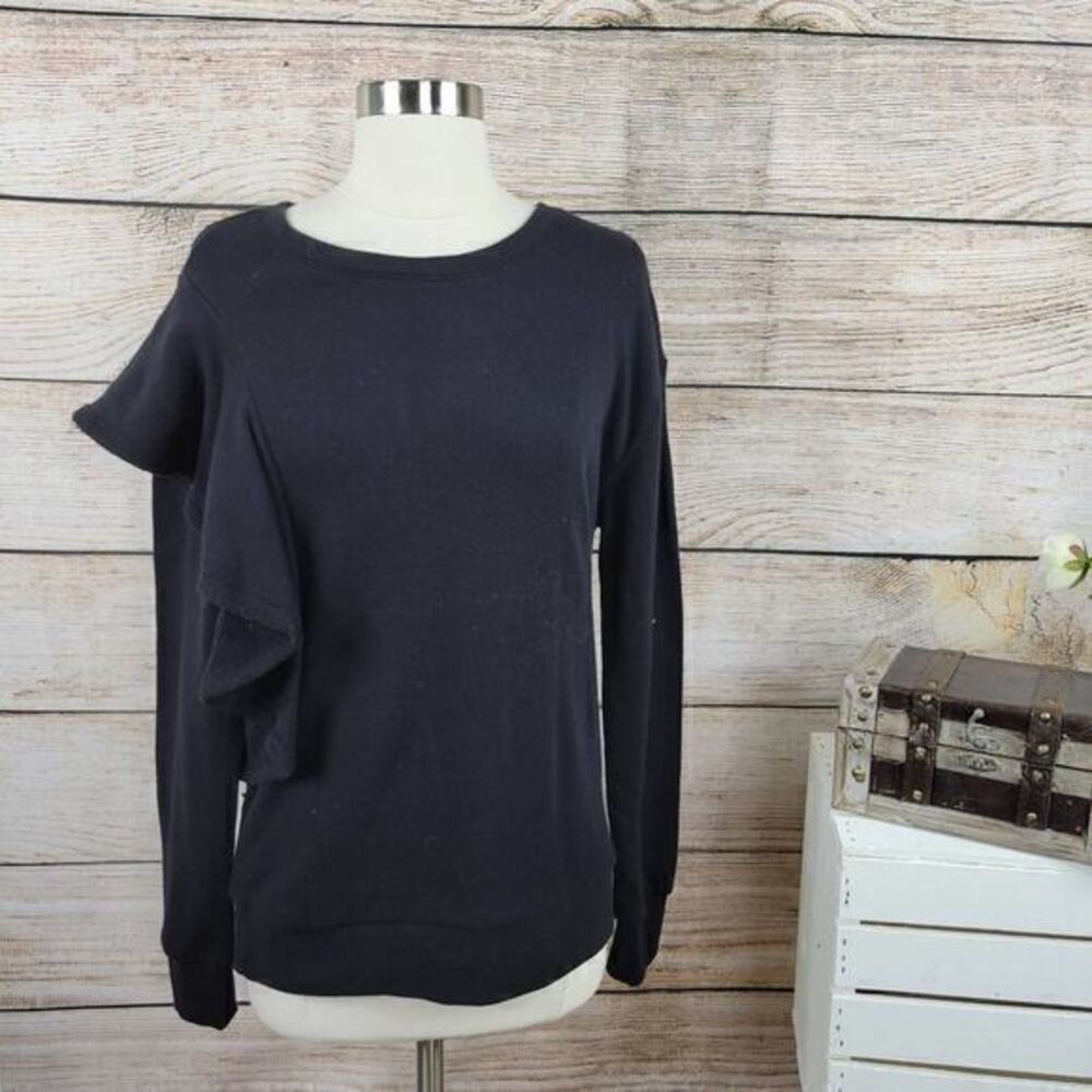 NWT Splendid Westfourth Asymmetrical Ruffle Sweatshirt Size Extra Small
